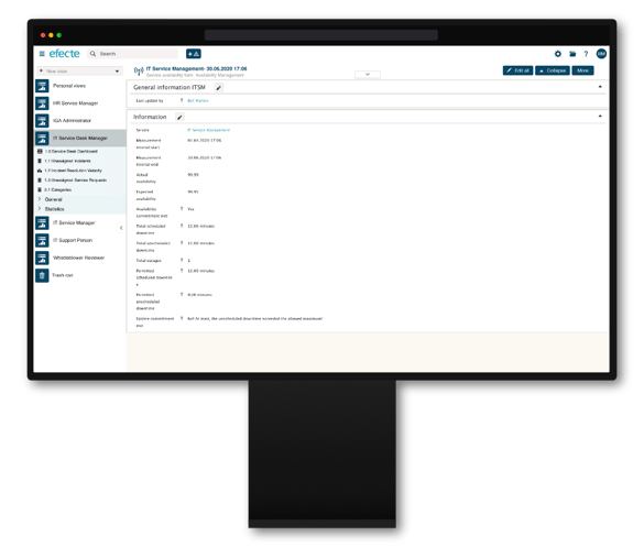 Availability Management Efecte ITSM