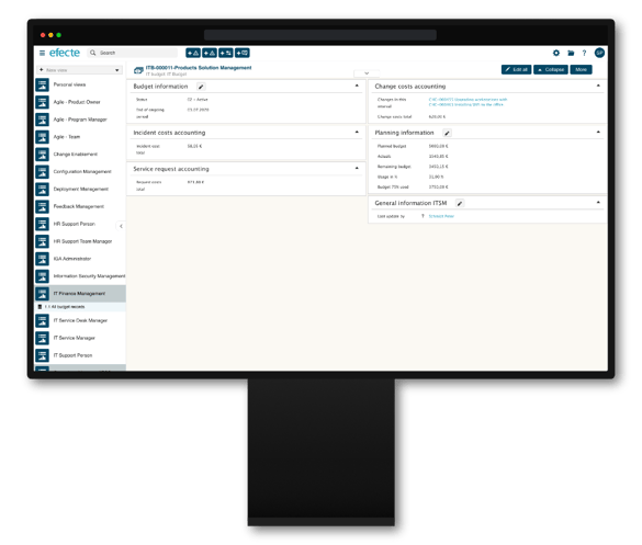 service financial management efecte itsm