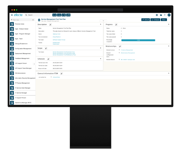 service validation and testing efecte itsm