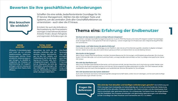 Leitfaden zur Wahl eines ITSM Tools